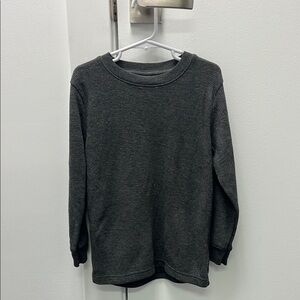 Three & Out boys Gray waffle knit Long Sleeve Crew Neck Tee size 5